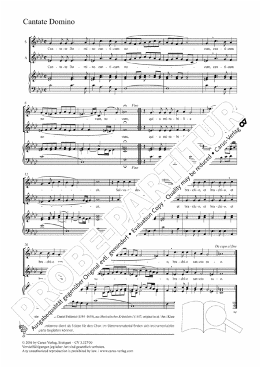 Cantate Domino (Singet dem Herrn) SA scores gallery preview page 2