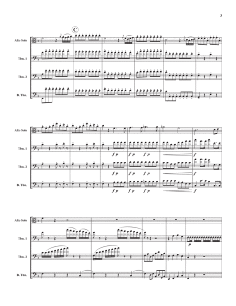 Queen of the Nigh Aria Trombone Quartet scores gallery preview page 4