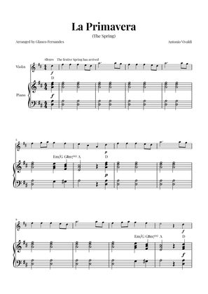 La Primavera (The Spring) by Vivaldi - Violin and Piano with Chord Notations