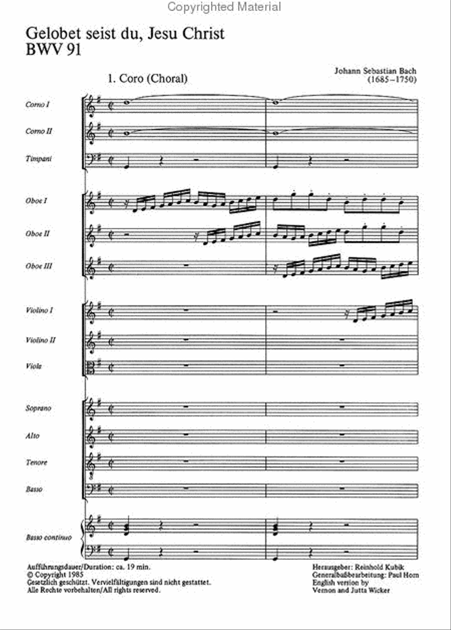 All praise to you, Lord Jesus Christ (Gelobet seist du, Jesu Christ) 4-Part scores gallery preview page 2