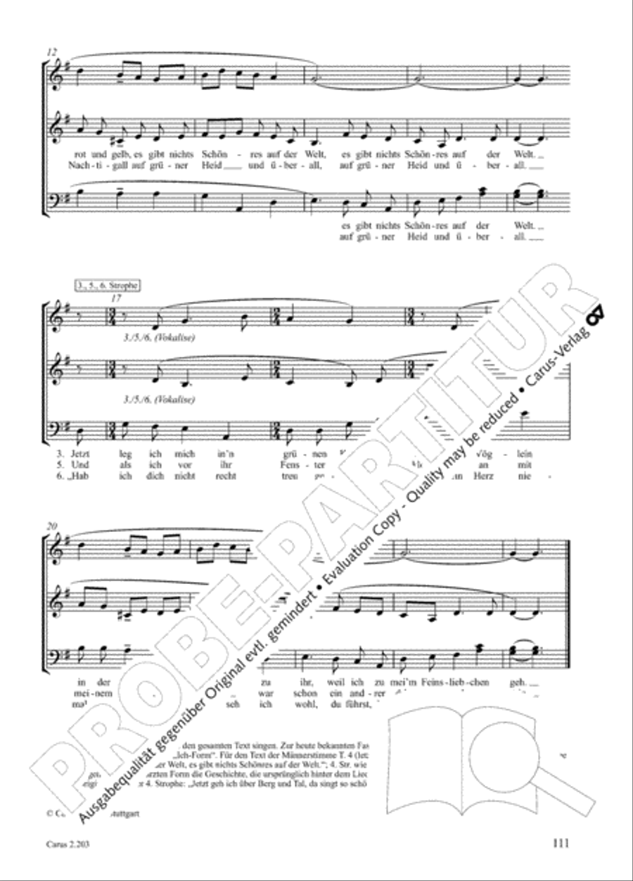 Loreley. Folk songs for choir (Loreley. Volkslieder fur Chor) Choir scores gallery preview page 116