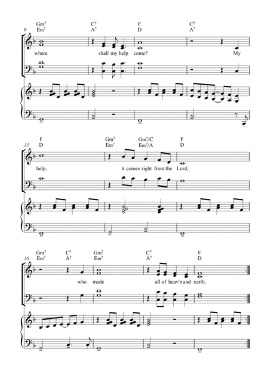 I lift up my eyes to the hills 4-Part scores gallery preview page 3