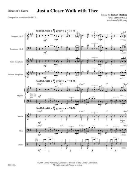 Just a Closer Walk With Thee - Brass, Saxes and Rhythm Score and Parts