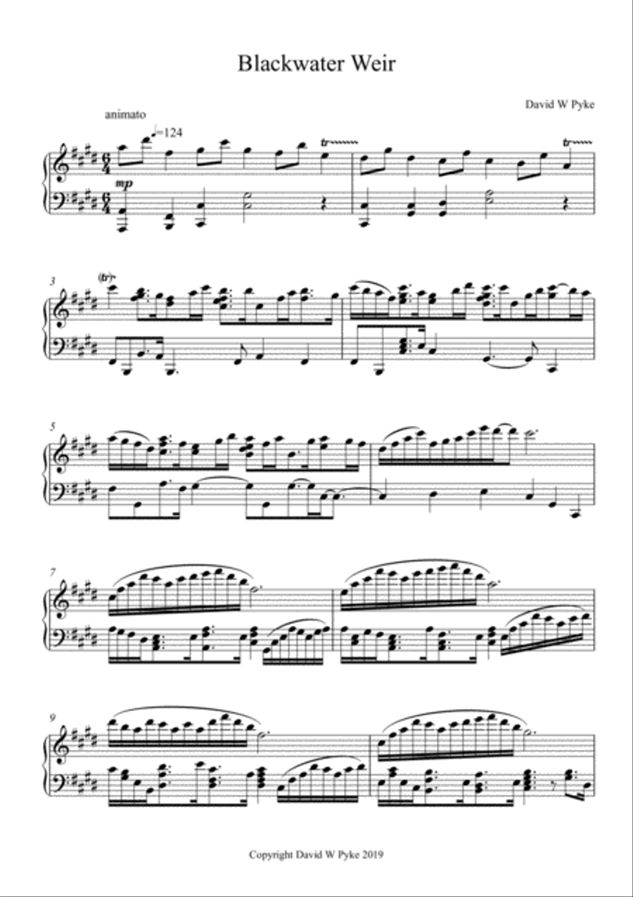 Blackwater Weir Piano Solo scores gallery preview page 1