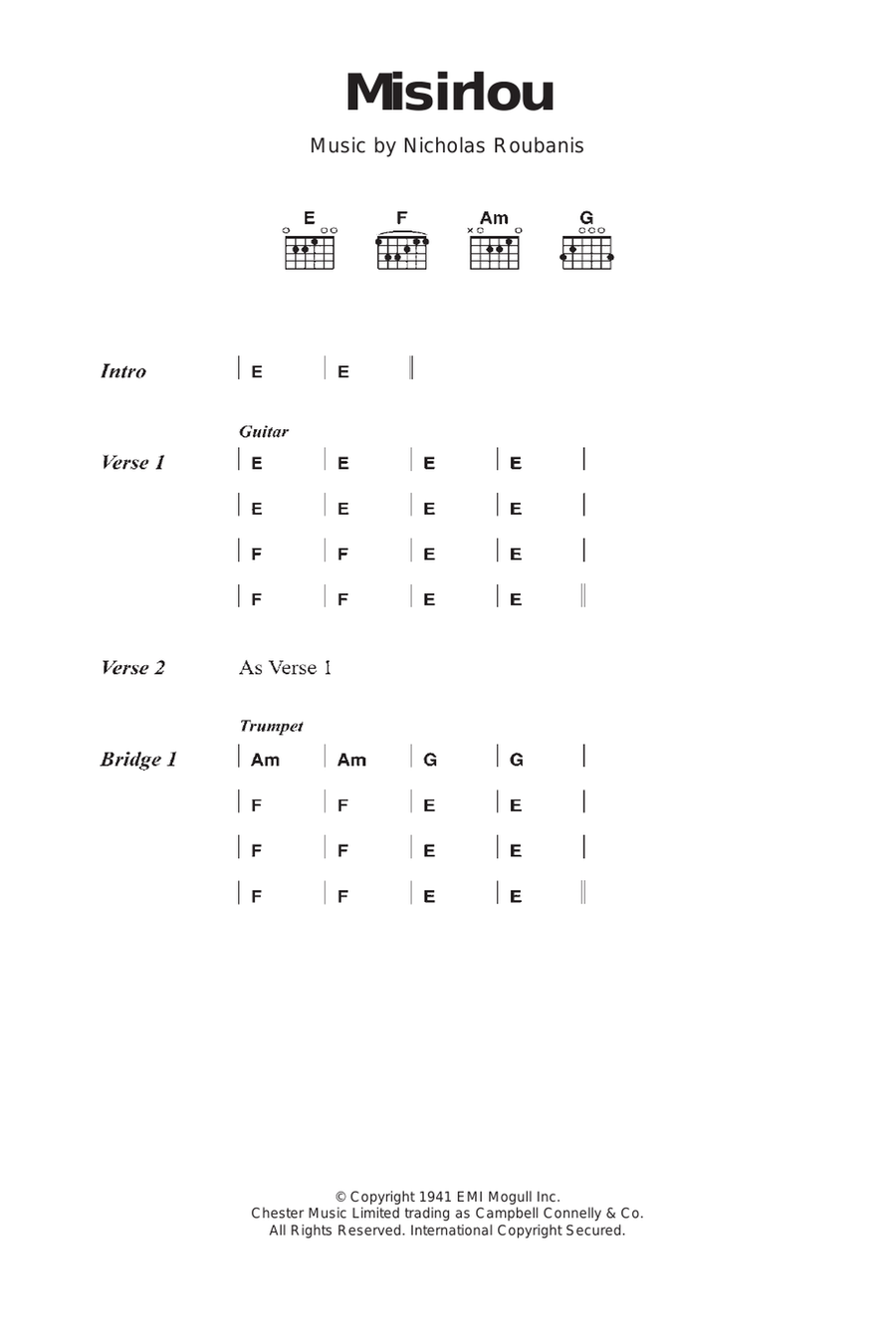 Misirlou Acoustic Guitar scores gallery preview page 1