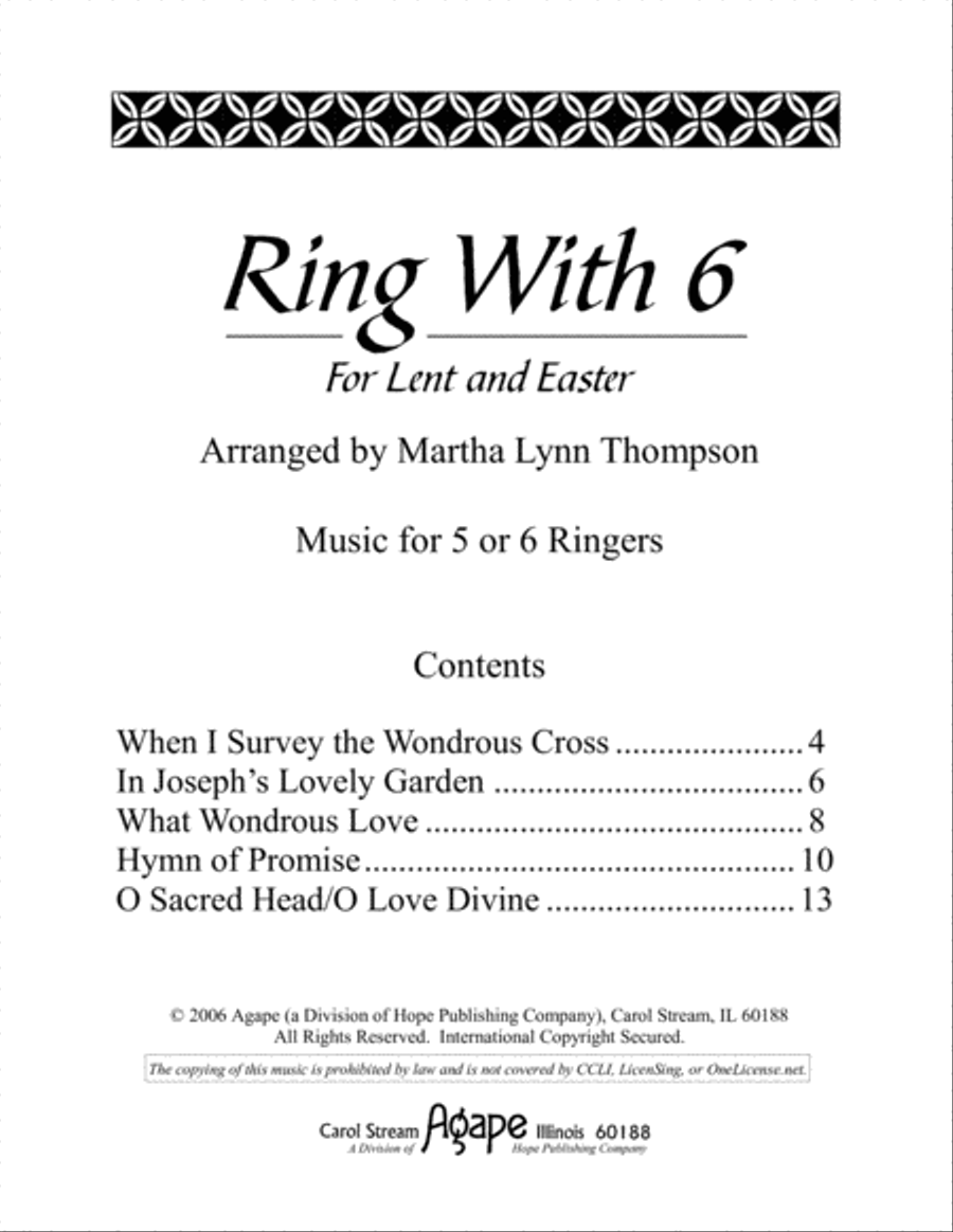 Ring with 6 for Lent and Easter Handbell Choir scores gallery preview page 2