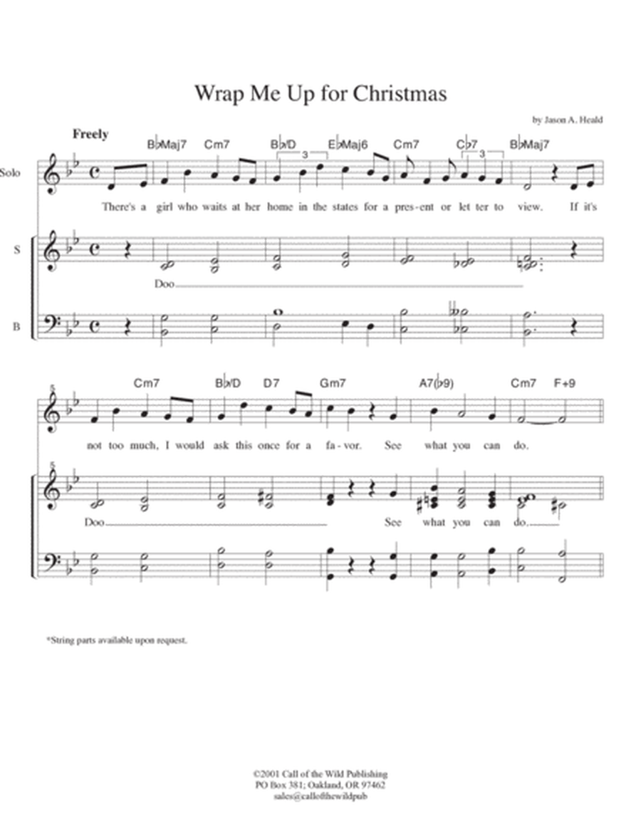 "Wrap Me Up for Christmas" for SATB voices and piano image number null