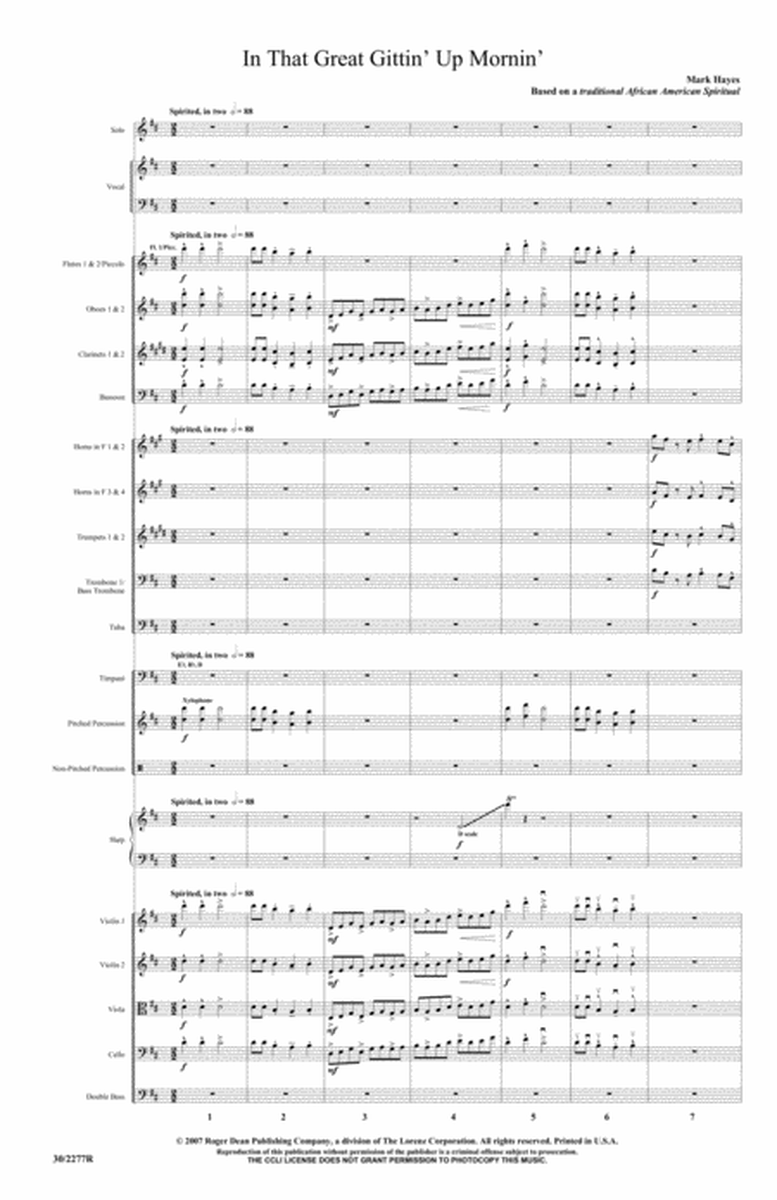 Spirit Suite - Full Orchestra Score and Parts