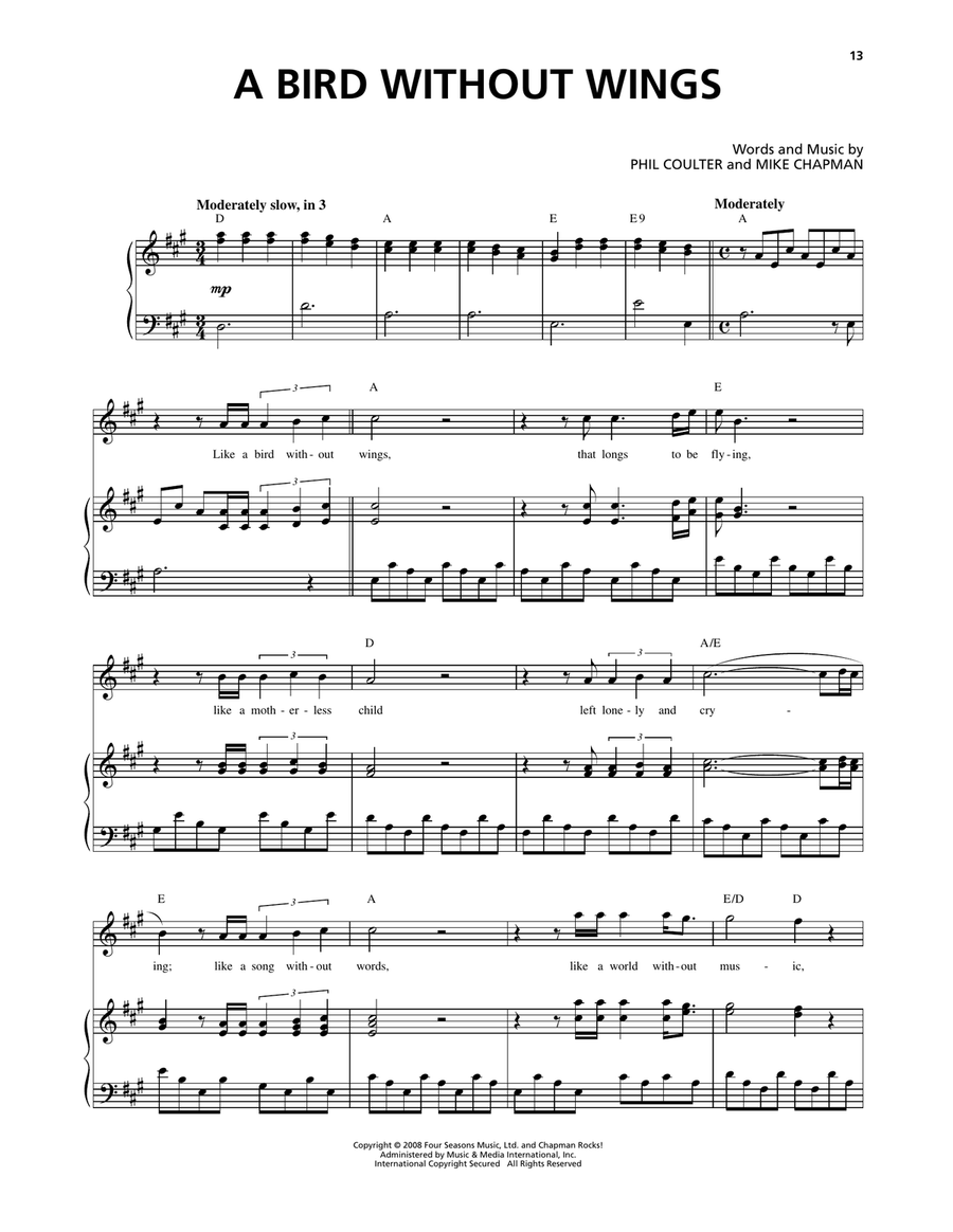 A Bird Without Wings Voice scores gallery preview page 1