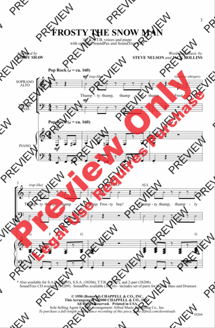 Frosty the Snowman Frosty the Snowman 4-Part scores gallery preview page 3