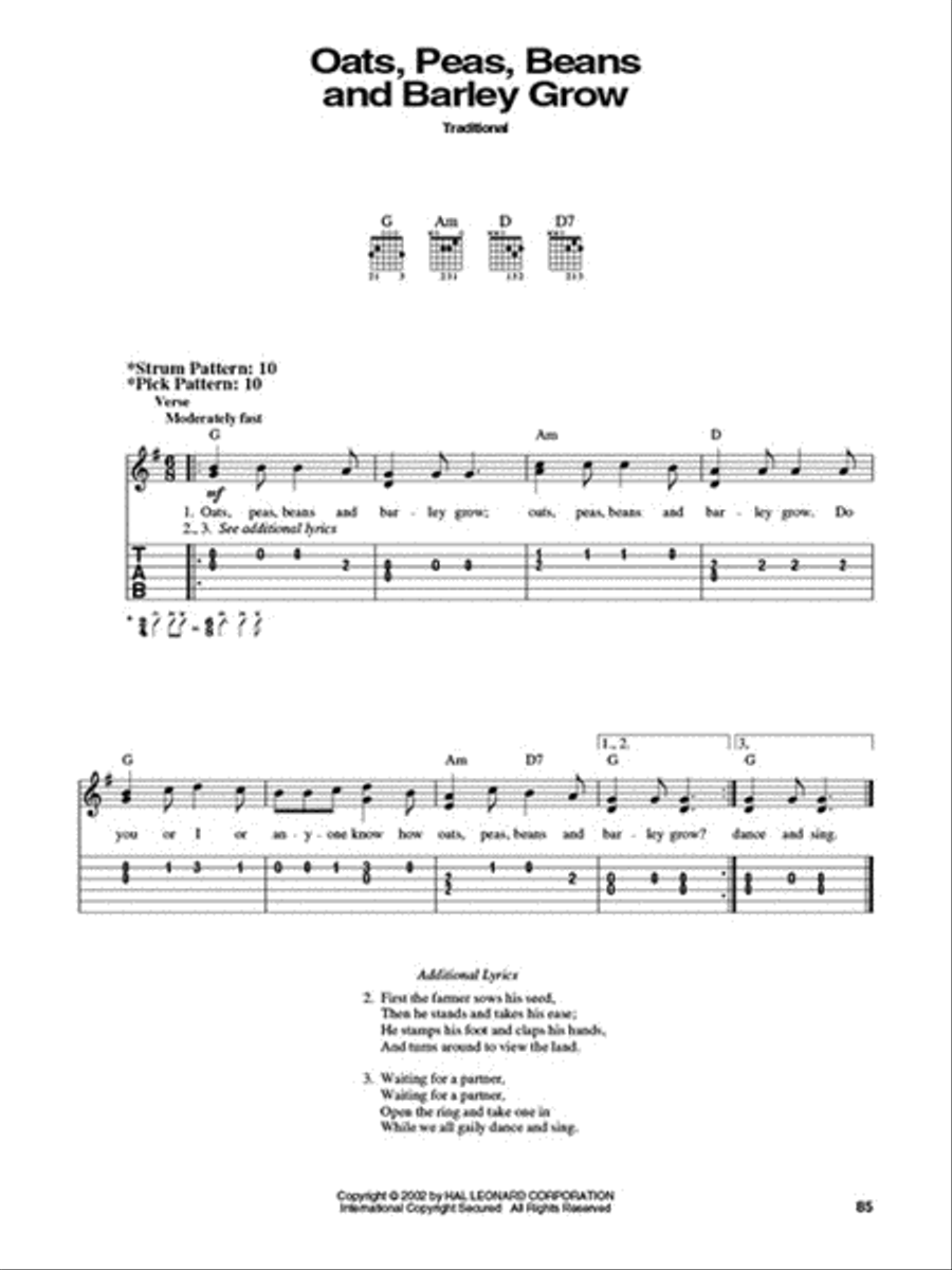 100 Songs for Kids Guitar Tablature scores gallery preview page 5