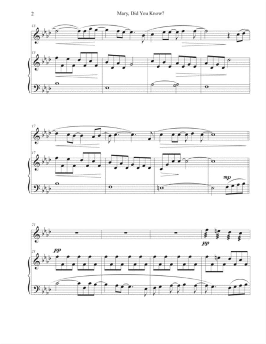 Mary, Did You Know? Violin Solo scores gallery preview page 2