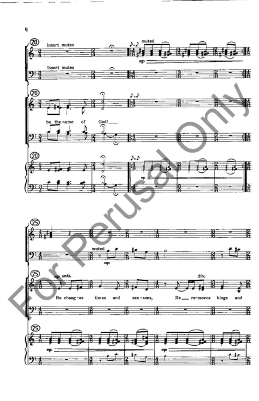 Prayer Of Daniel 4-Part scores gallery preview page 4
