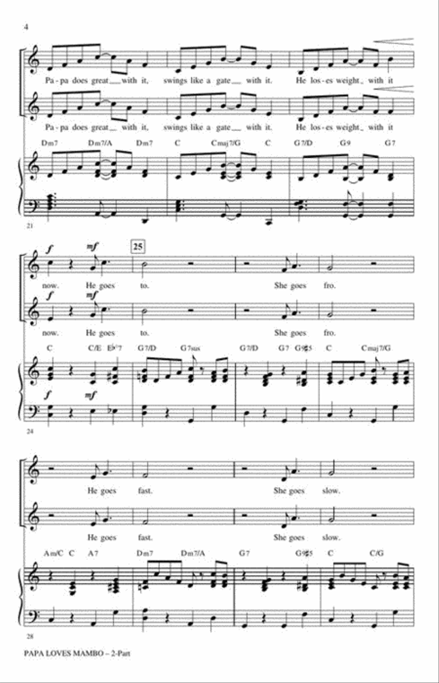 Papa Loves Mambo 2-Part scores gallery preview page 5