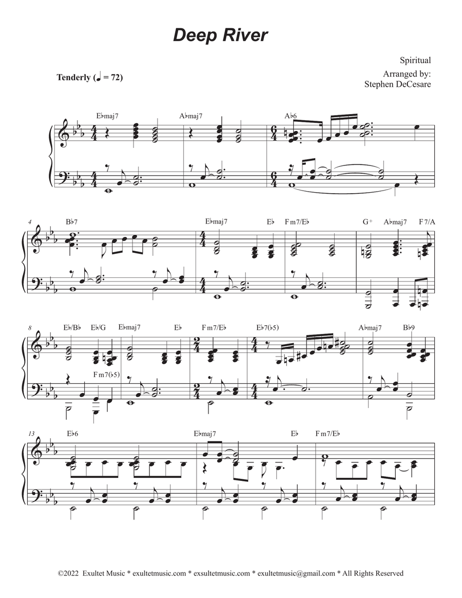 Deep River (Duet for Bb-Trumpet and French Horn) Brass Duet scores gallery preview page 5