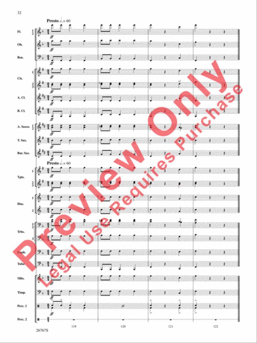 Variations on Ding Dong the Witch Is Dead (from The Wizard of Oz) Concert Band scores gallery preview page 33