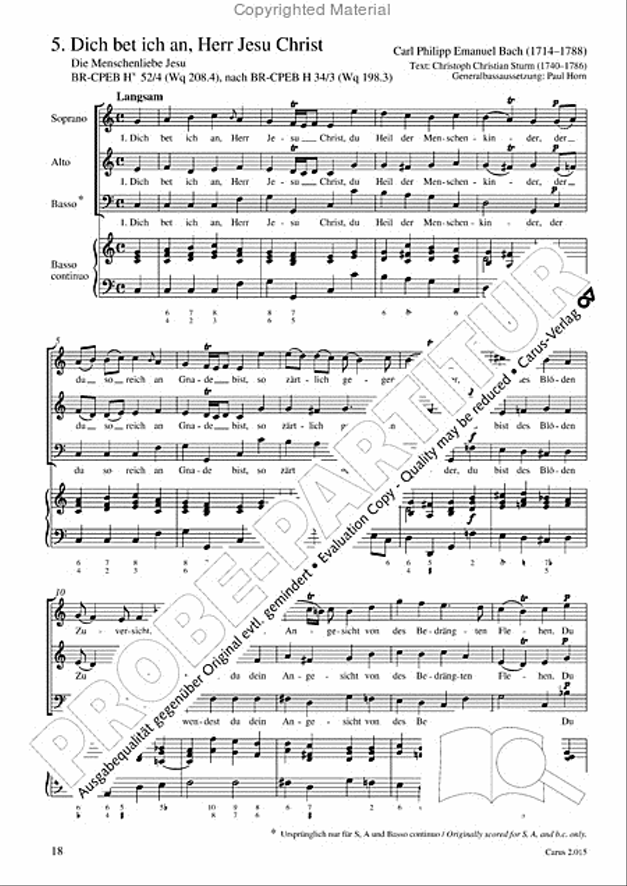 Carl Philipp Emanuel Bach & Gottfried August Homilius. Motets and Choruses Choir scores gallery preview page 20