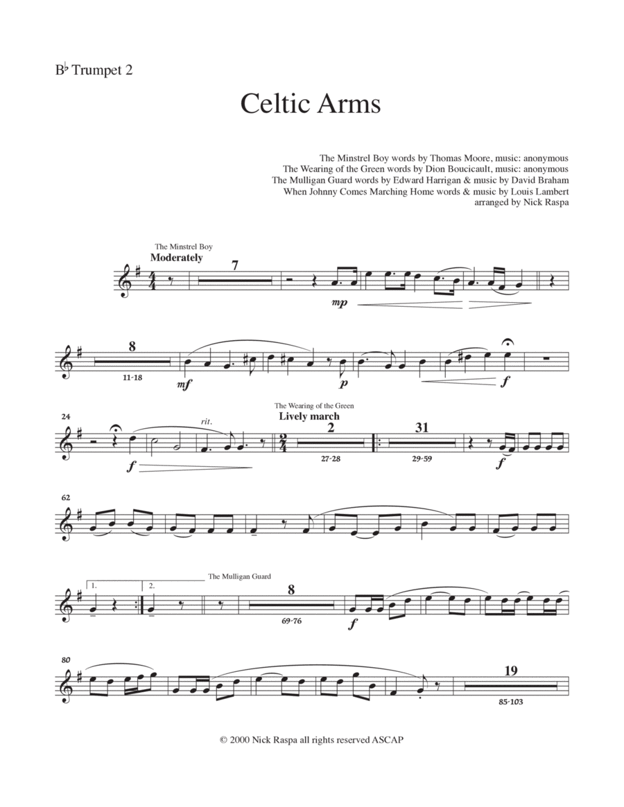 Celtic Arms - B Flat Trumpet 2 part