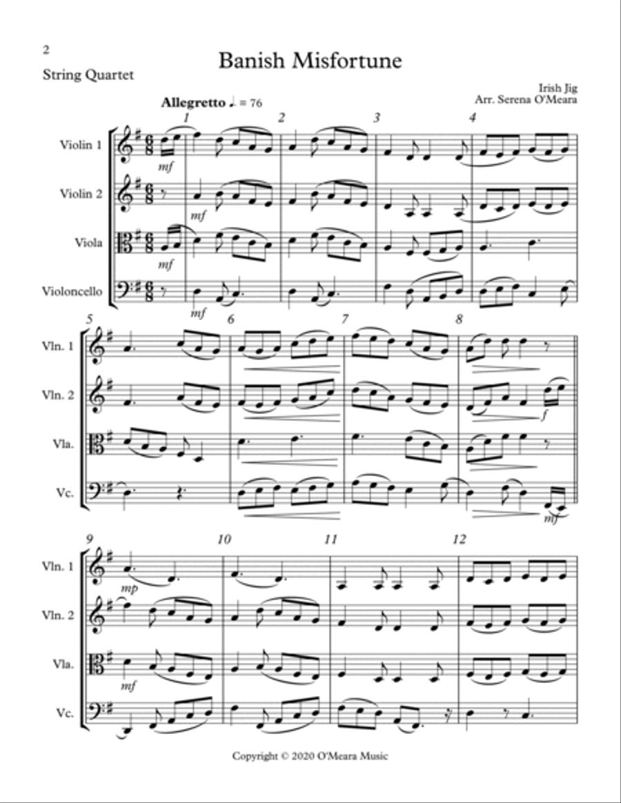 Banish Misfortune for String Quartet image number null