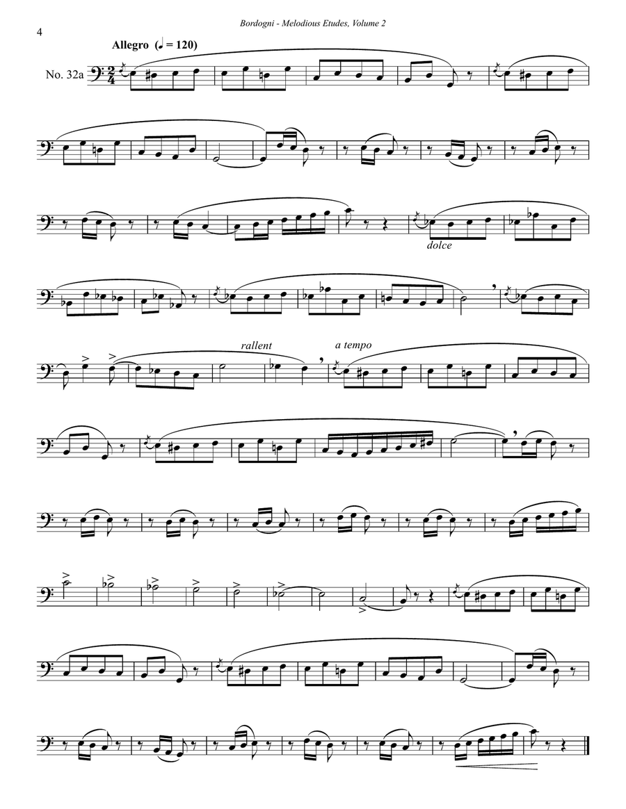 Melodious Etudes for Bass Trombone or Tuba, Volume 2 (31-60) Bass Trombone scores gallery preview page 6
