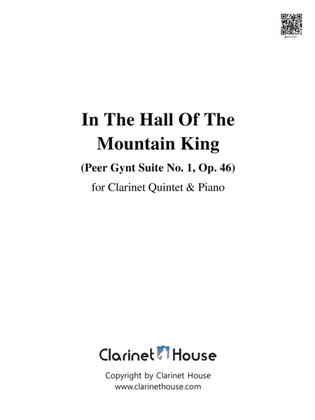 Book cover for Grieg: In The Hall of the Mountain King from Peer Gynt Suite for Clarinet Quintet & Piano