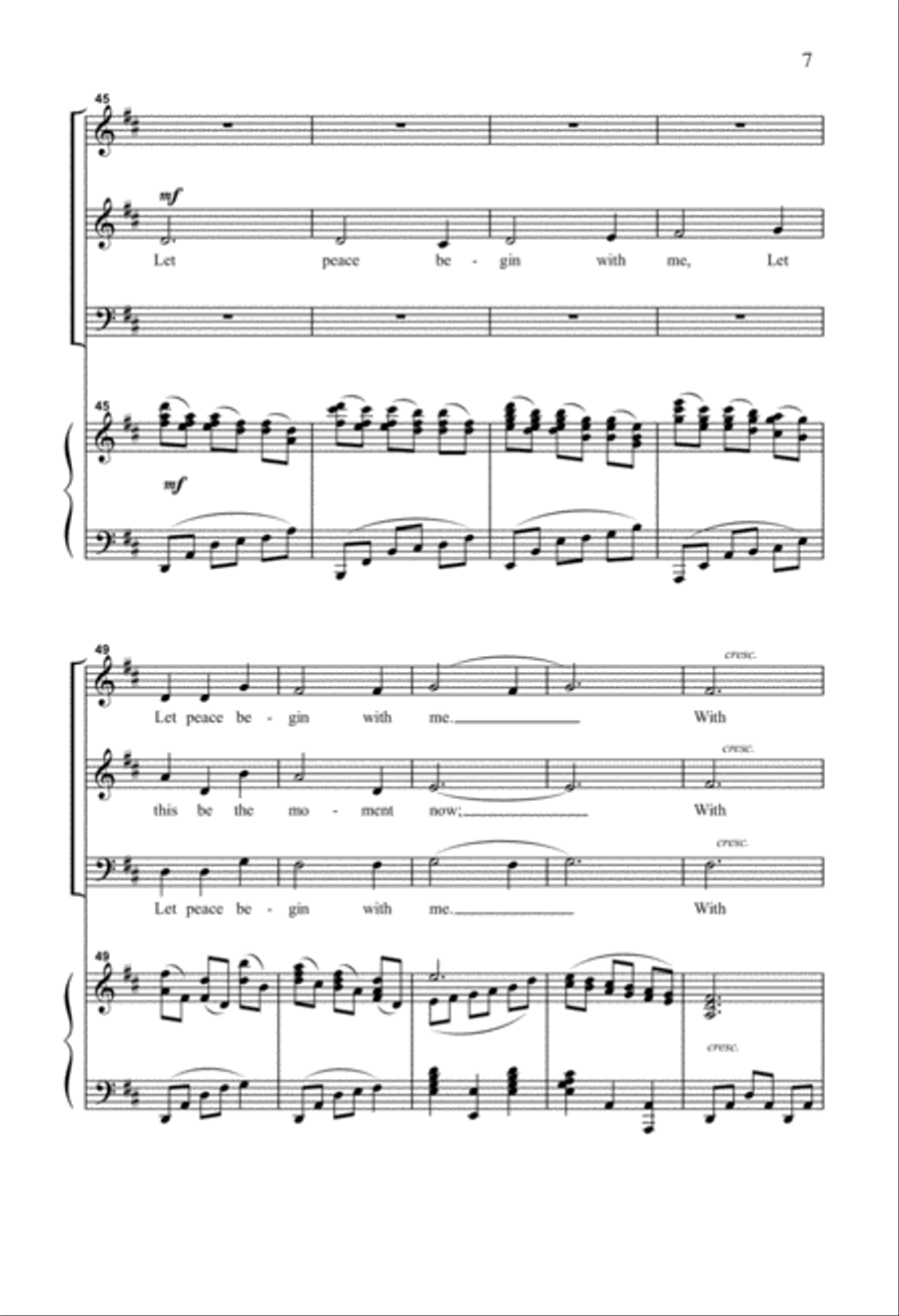 Let There Be Peace On Earth 4-Part scores gallery preview page 5