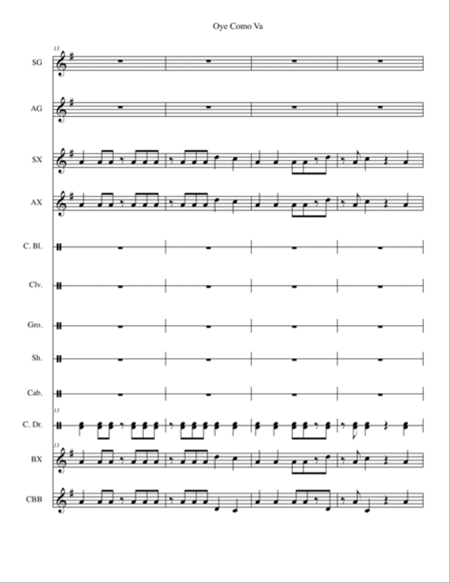 Oye Como Va Small Ensemble scores gallery preview page 6