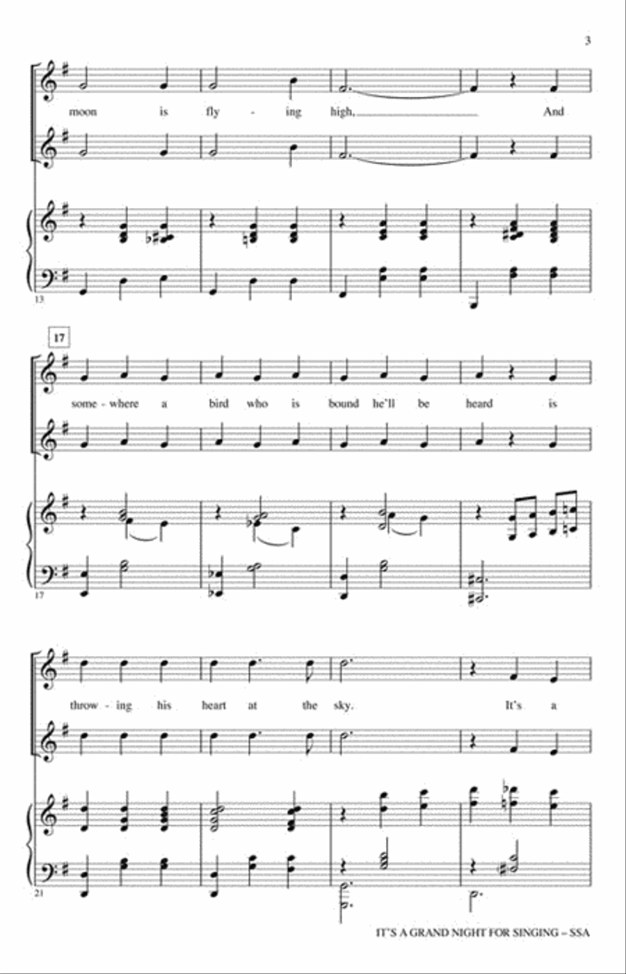 It's a Grand Night for Singing SSA scores gallery preview page 3