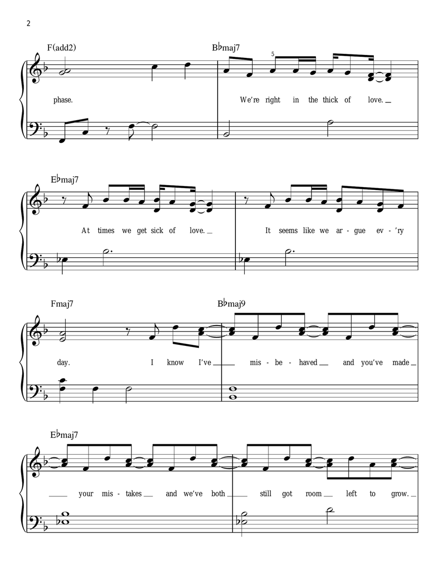 Ordinary People Easy Piano scores gallery preview page 2