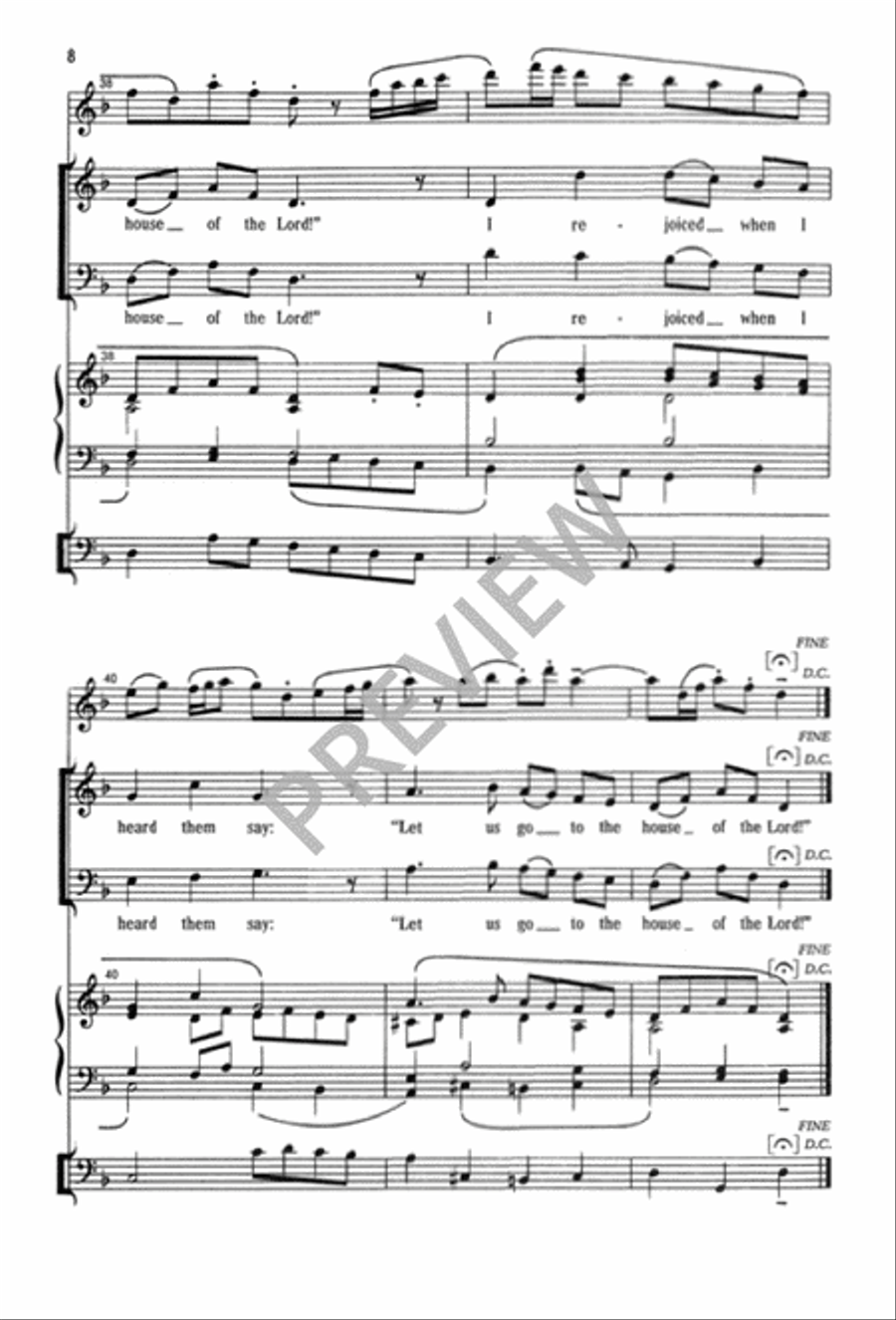 I Rejoiced When I Heard Them Say 2-Part scores gallery preview page 9