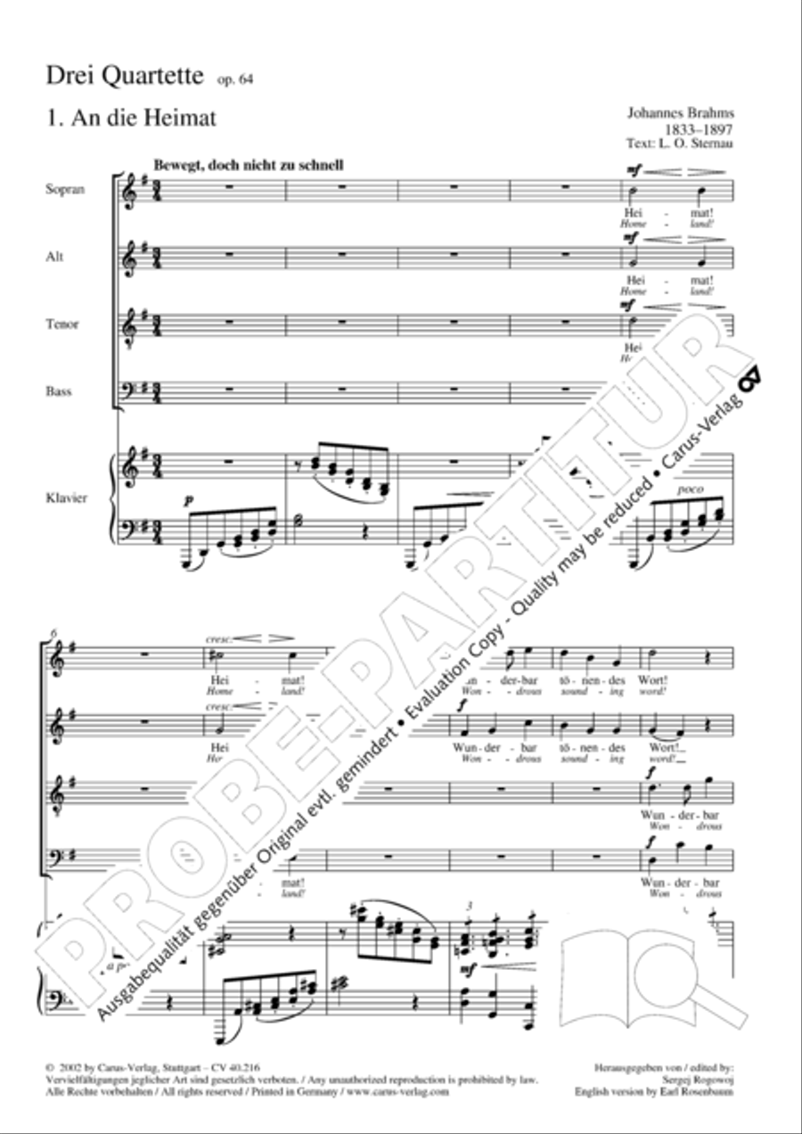Drei Quartette op. 64 Choir scores gallery preview page 6