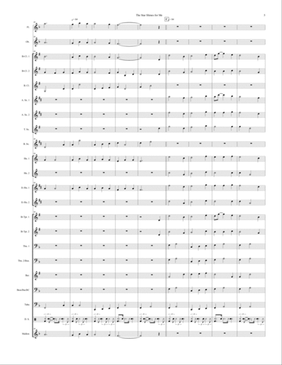 The Star Shines for Me Concert Band scores gallery preview page 5