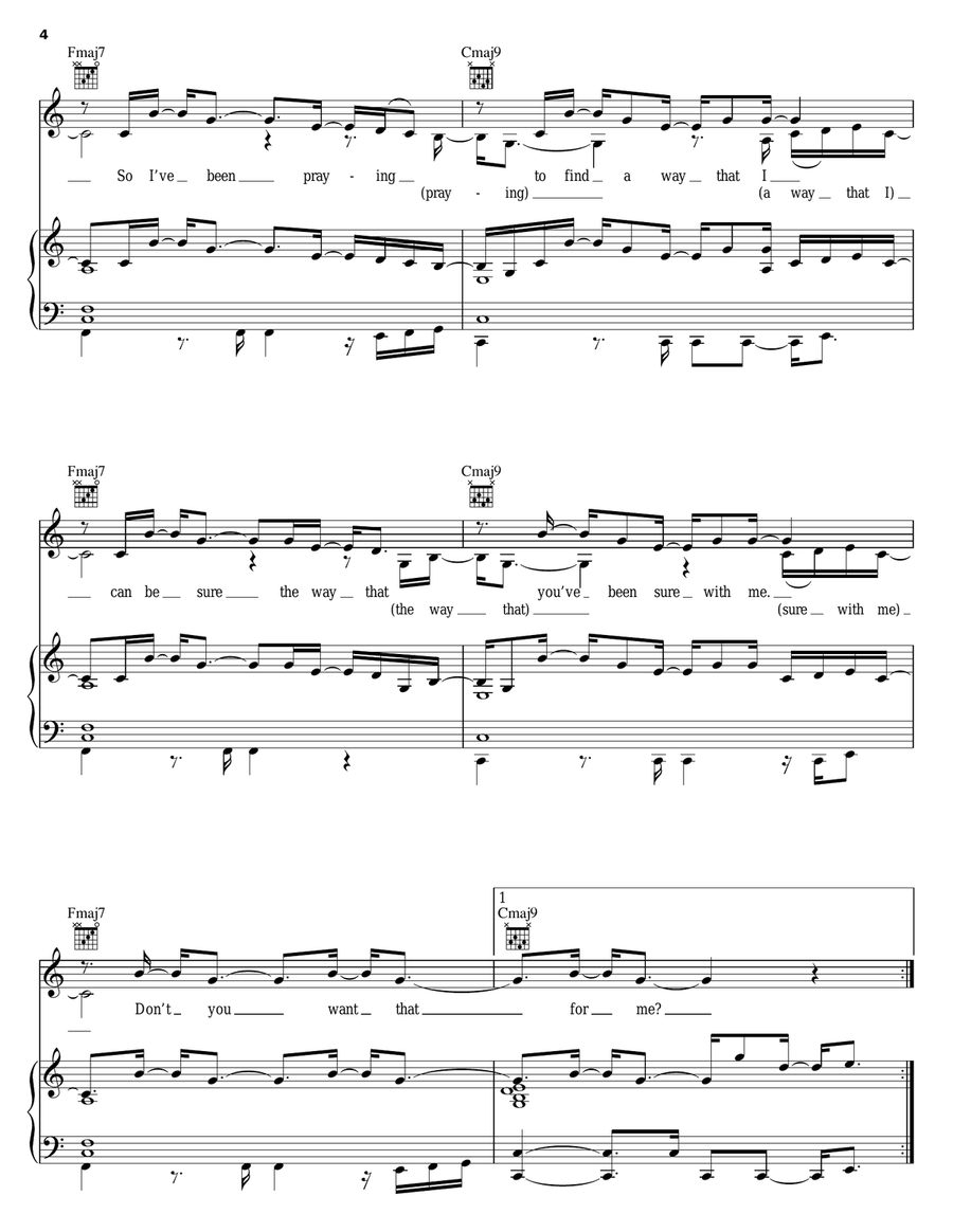I've Been Thinking Piano, Vocal, Guitar scores gallery preview page 4
