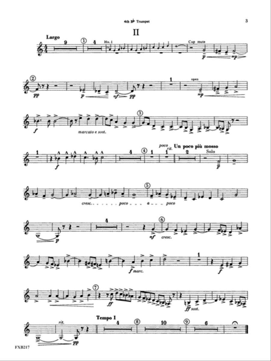 Symphony for Brass and Percussion: 4th B-flat Trumpet Concert Band scores gallery preview page 3