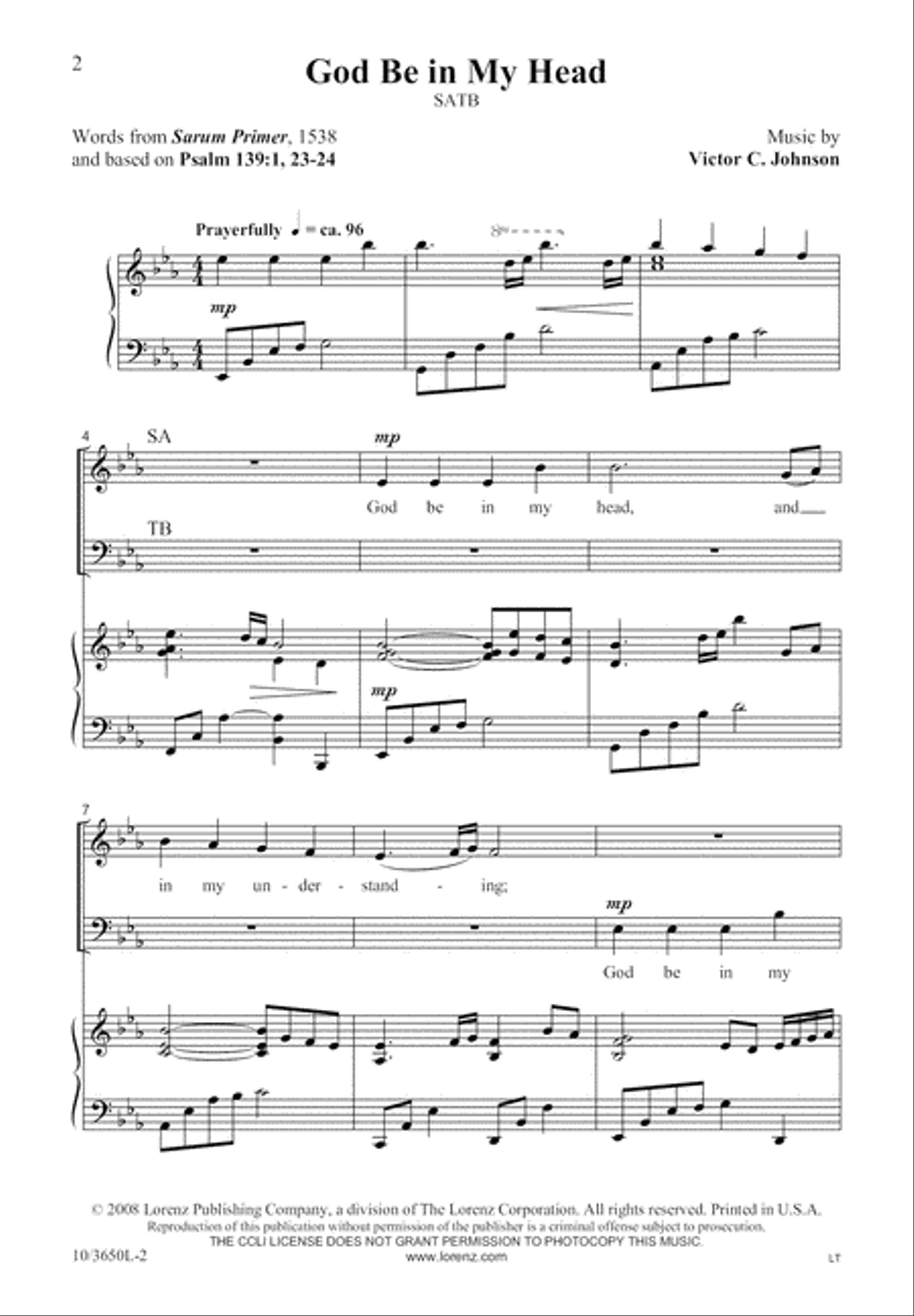 God Be in My Head 4-Part scores gallery preview page 3