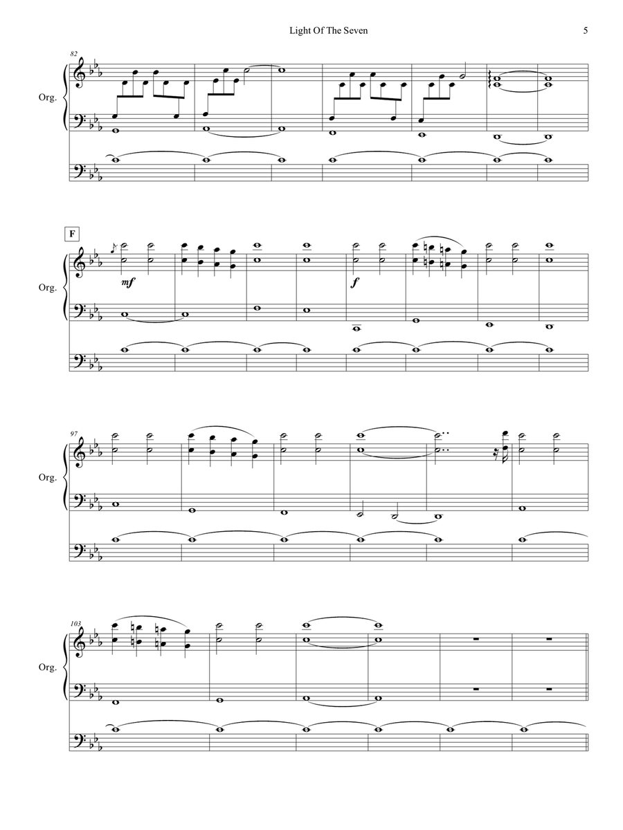 Light Of The Seven Organ Solo scores gallery preview page 6