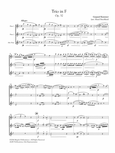 Trio in F, Op. 32 for Flute Trio