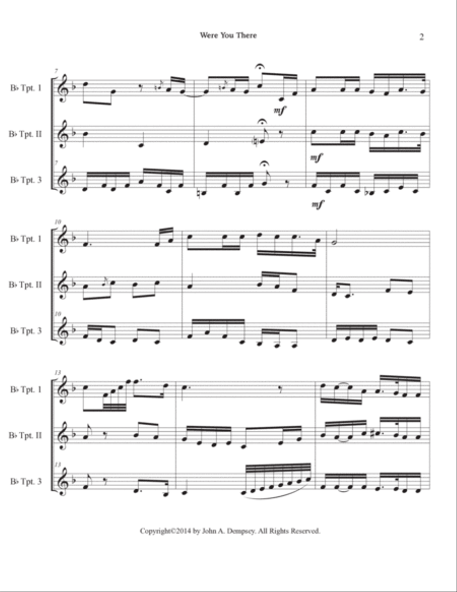 Were You There (Trumpet Trio) Trumpet Trio scores gallery preview page 6
