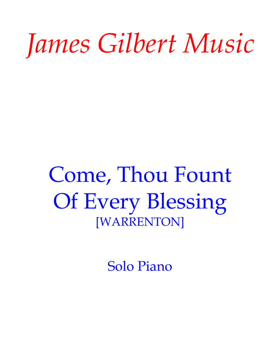 Come, Thou Fount Of Every Blessing Piano Solo scores gallery preview page 1