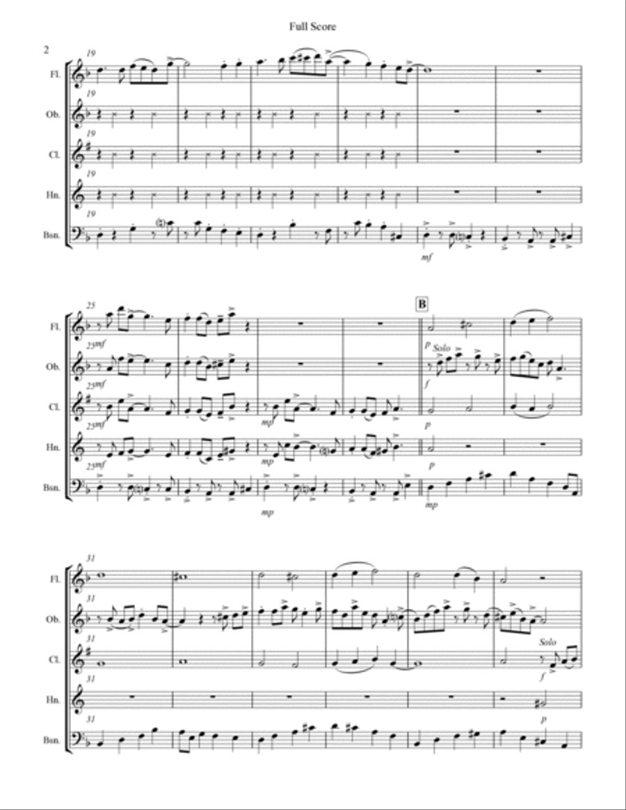 God Rest Ye Merry Gentlemen (for Woodwind Quintet) Woodwind Quintet scores gallery preview page 3