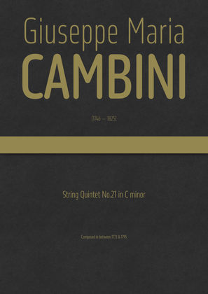 Cambini - String Quintet No.21 in C minor