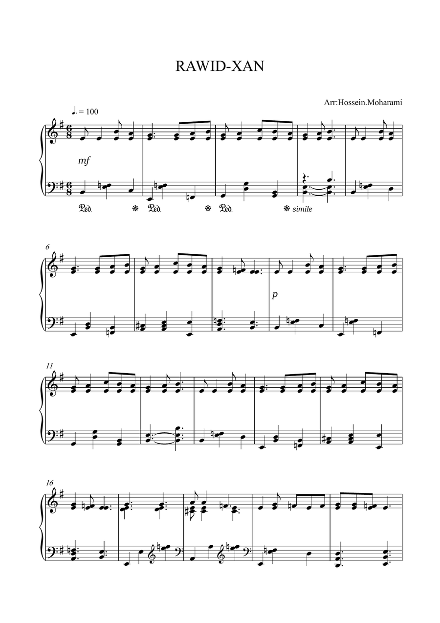 10 Iranian Folk Music Easy Piano scores gallery preview page 2