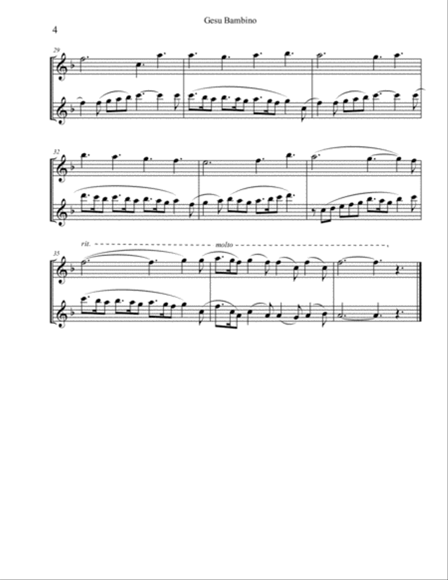 Gesu Bambino - Flute Duo Flute Duet scores gallery preview page 4