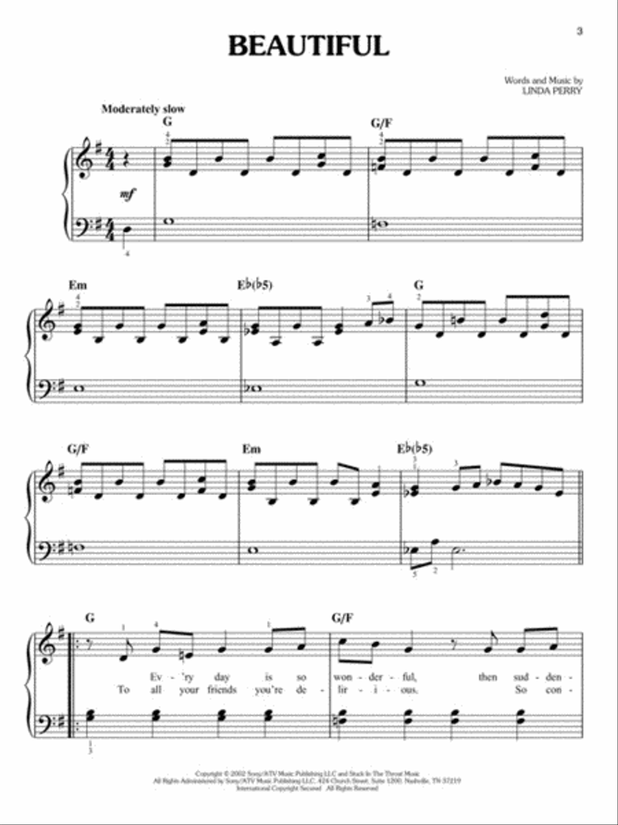 First 50 Pop Ballads You Should Play on the Piano Easy Piano scores gallery preview page 3