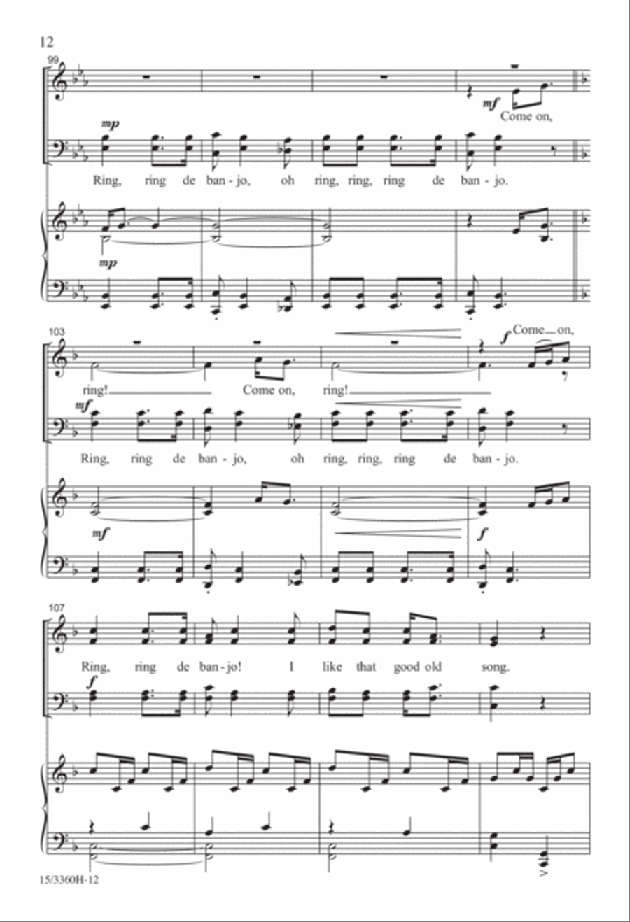 My Banjo on My Knee My Banjo on My Knee 4-Part scores gallery preview page 12