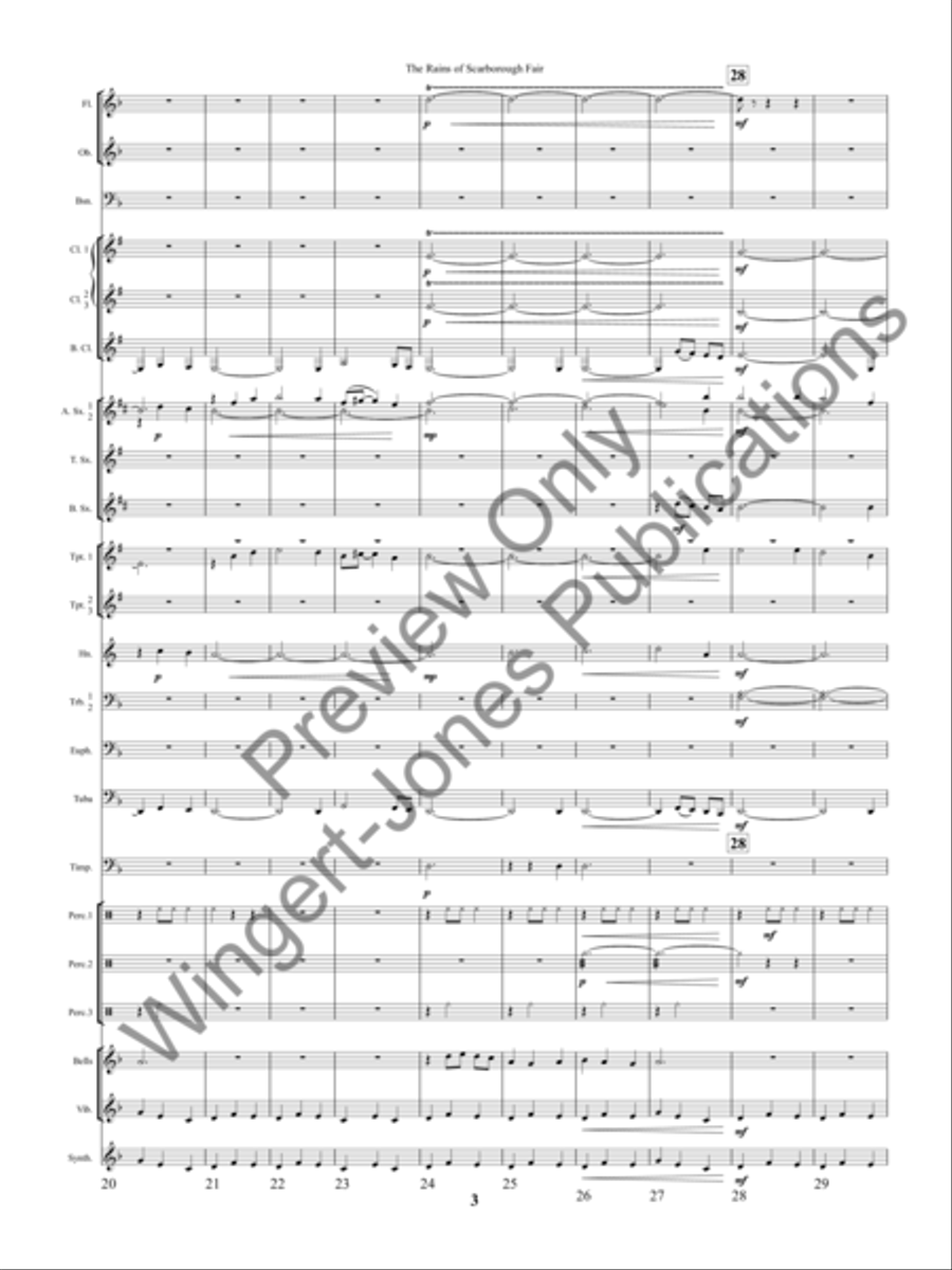 The Rains of Scarborough Fair Concert Band scores gallery preview page 6