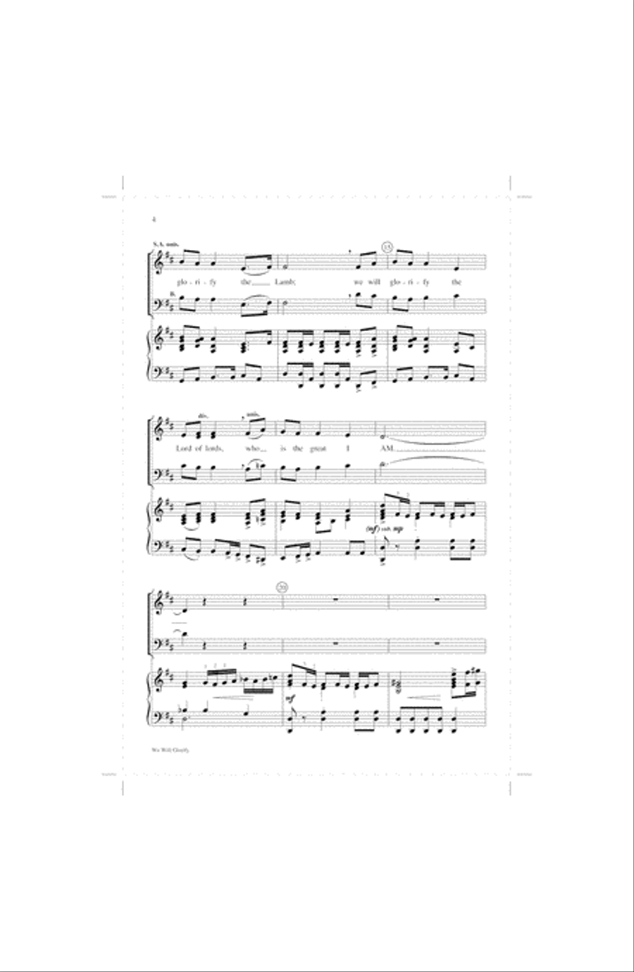 We Will Glorify 4-Part scores gallery preview page 14