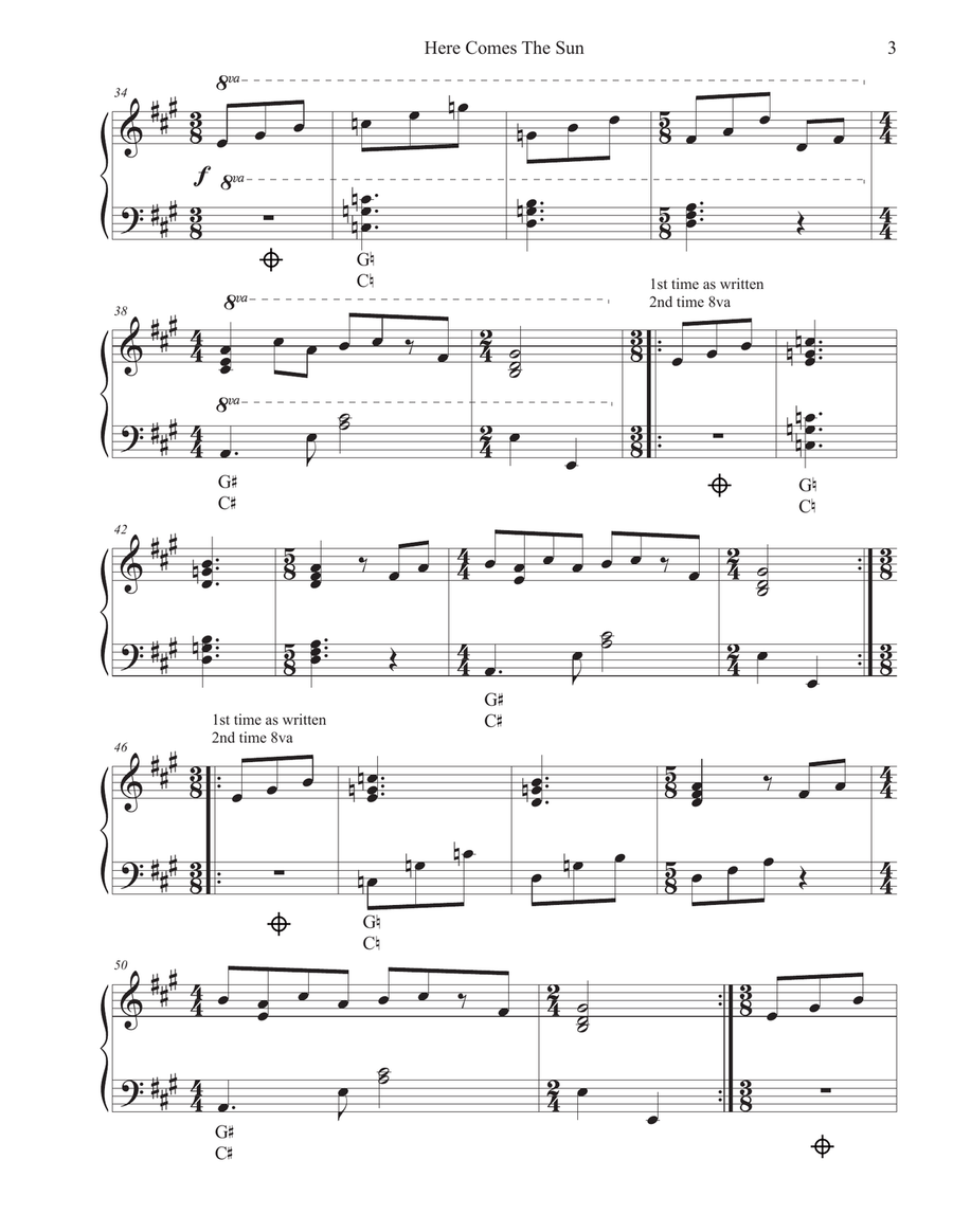 Here Comes The Sun Harp scores gallery preview page 4