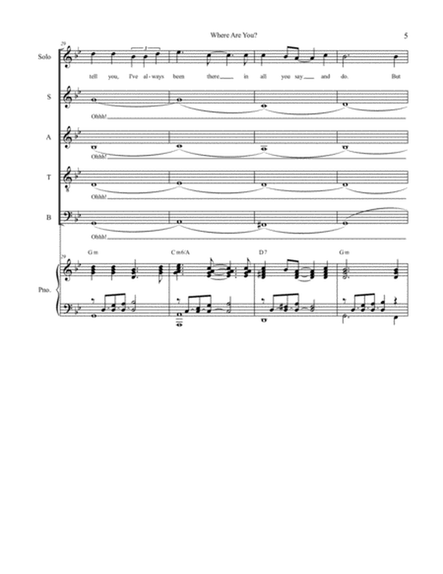 Where Are You? (Solo and SATB) image number null