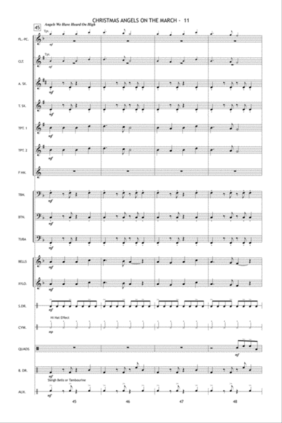 Christmas Angels on the March Marching Band scores gallery preview page 12